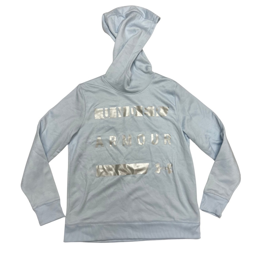 Under Armour‎ ColdGear Hoodie Womens Medium Blue Loose Fit Pullover Logo